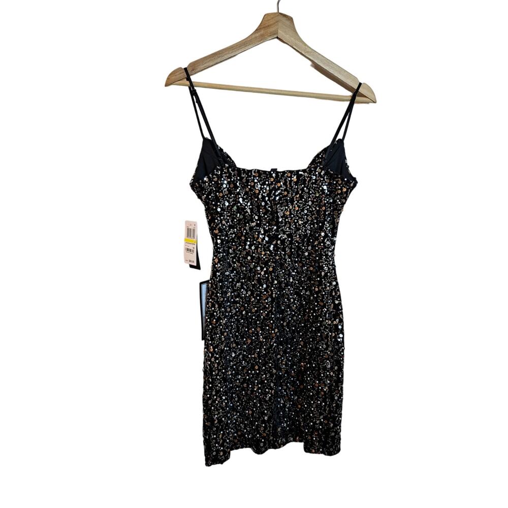 NWT City Studios Macy's Little Black Dress Pearl Sequence Mini Strappy Sz M - Picture 6 of 7